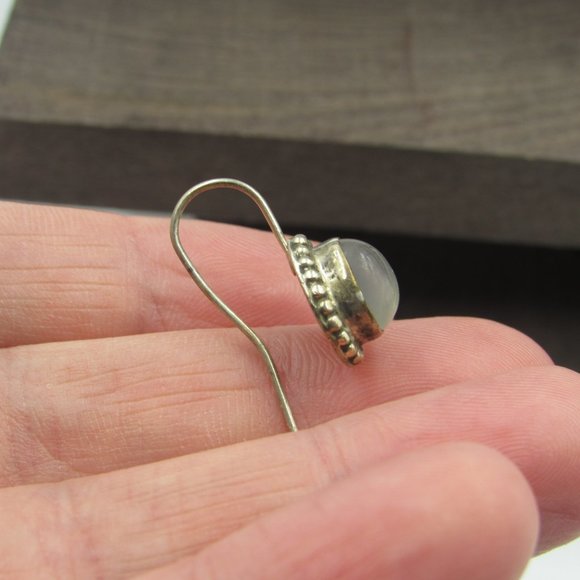 Sterling Silver Rustic Unknown Material Earrings - Picture 2 of 6